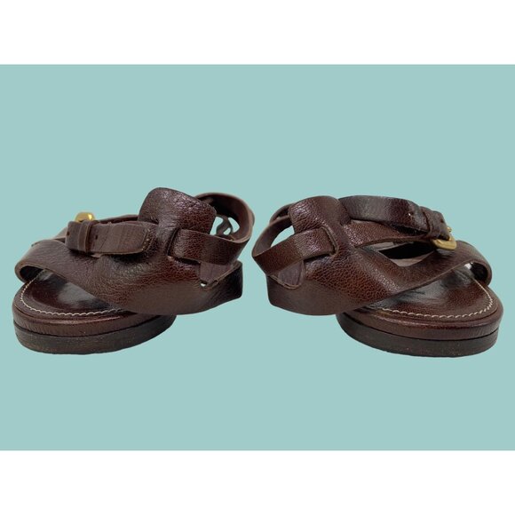 Prada Brown Leather Gladiator Sandals - Picture 6 of 9